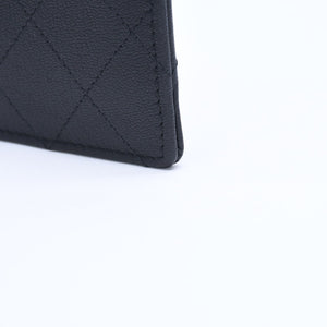 新品同様 CHANEL シャネル クラシック カードケース AP3595 ランダム番台 ブラック ココマークグレインゴートスキン ゴールド金具 中古 4a009287