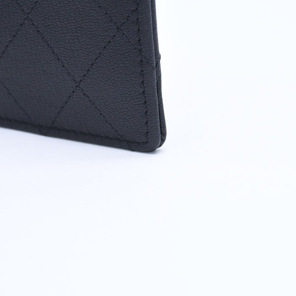 新品同様 CHANEL シャネル クラシック カードケース AP3595 ランダム番台 ブラック ココマークグレインゴートスキン ゴールド金具 中古 4a009287