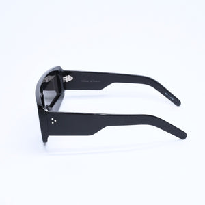 極美品 RICK OWENS リックオウエンス Phlegシールドサングラス RG0000007 ブラック ジオメトリックフレーム アクセサリー 中古 4a009281