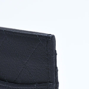 新品同様 CHANEL シャネル クラシック カードケース AP3595 ランダム番台 ブラック ココマークグレインゴートスキン ゴールド金具 中古 4a009287
