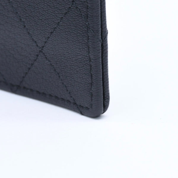 新品同様 CHANEL シャネル クラシック カードケース AP3595 ランダム番台 ブラック ココマークグレインゴートスキン ゴールド金具 中古 4a009287