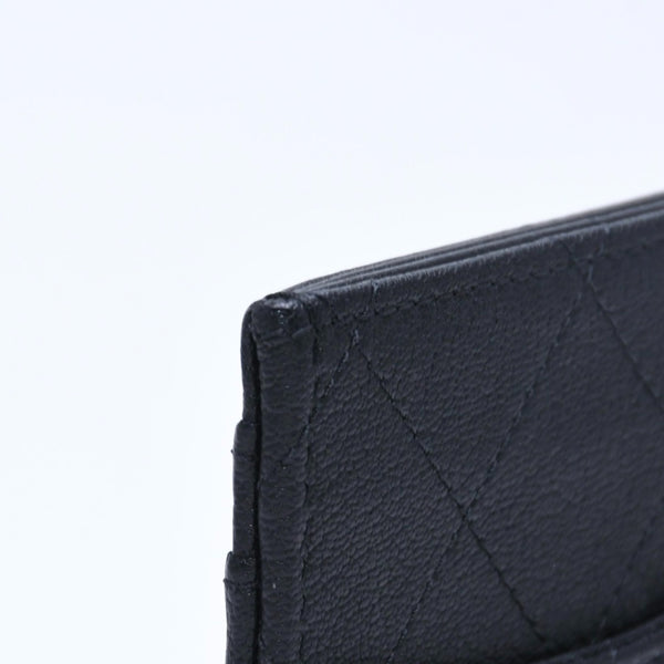 新品同様 CHANEL シャネル クラシック カードケース AP3595 ランダム番台 ブラック ココマークグレインゴートスキン ゴールド金具 中古 4a009287