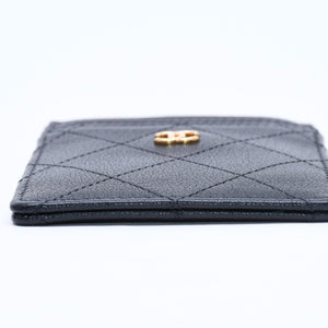 新品同様 CHANEL シャネル クラシック カードケース AP3595 ランダム番台 ブラック ココマークグレインゴートスキン ゴールド金具 中古 4a009287