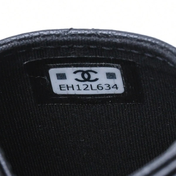 新品同様 CHANEL シャネル クラシック カードケース AP3595 ランダム番台 ブラック ココマークグレインゴートスキン ゴールド金具 中古 4a009287