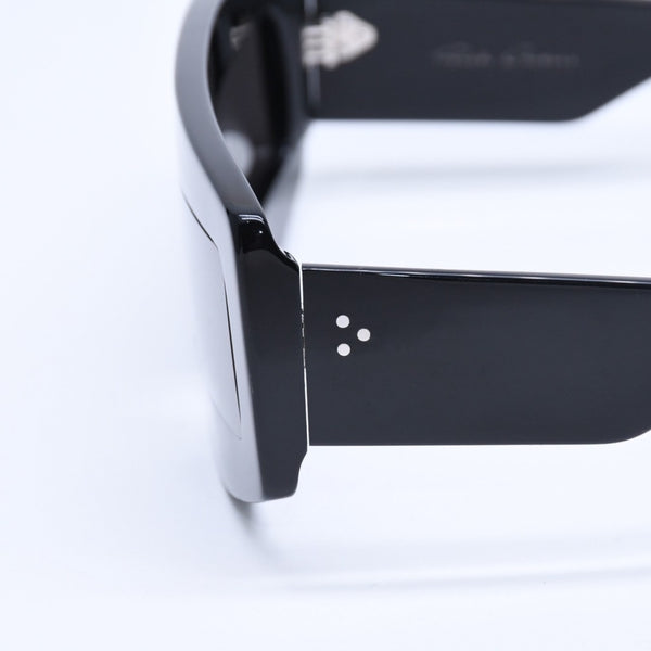 極美品 RICK OWENS リックオウエンス Phlegシールドサングラス RG0000007 ブラック ジオメトリックフレーム アクセサリー 中古 4a009281