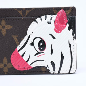 新品同様 LOUISVUITTON ルイヴィトン ポルトカルトサーンプル シマウマ カードケース 名刺入れ M11448 モノグラムキャンバス ブラウン 中古 4a009282