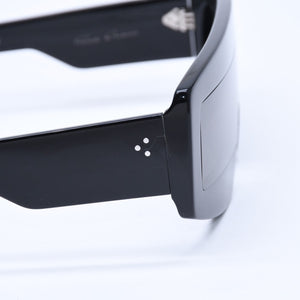 極美品 RICK OWENS リックオウエンス Phlegシールドサングラス RG0000007 ブラック ジオメトリックフレーム アクセサリー 中古 4a009281