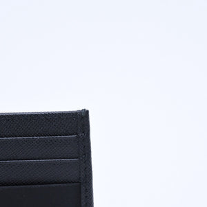 Like new PRADA Re-Nylon x Saffiano leather card case 2MC025 black triangle logo plate used 4a009274