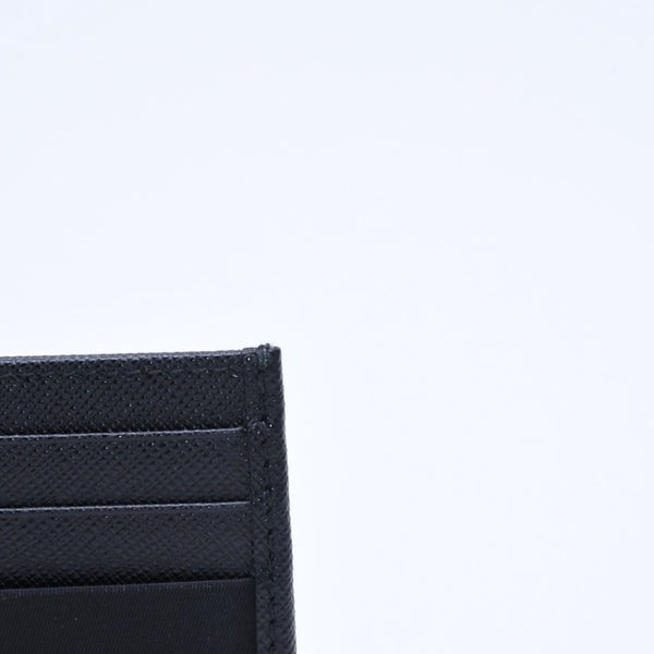 Like new PRADA Re-Nylon x Saffiano leather card case 2MC025 black triangle logo plate used 4a009274