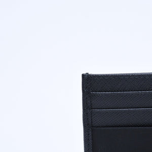 Like new PRADA Re-Nylon x Saffiano leather card case 2MC025 black triangle logo plate used 4a009274