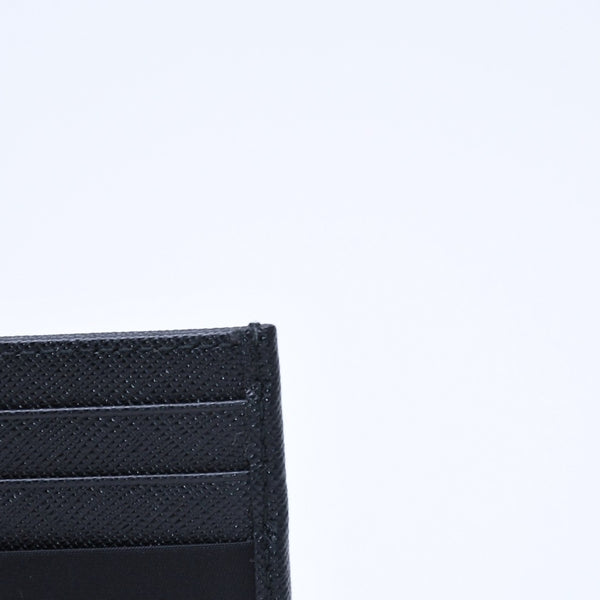 Like new PRADA Re-Nylon x Saffiano leather card case 2MC025 black triangle logo plate used 4a009274