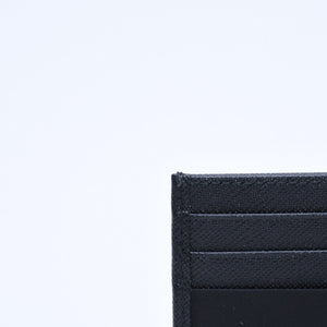 Like new PRADA Re-Nylon x Saffiano leather card case 2MC025 black triangle logo plate used 4a009274