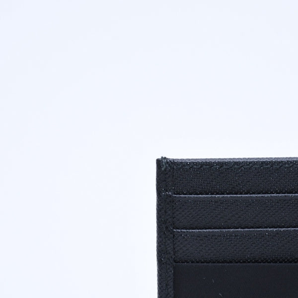 Like new PRADA Re-Nylon x Saffiano leather card case 2MC025 black triangle logo plate used 4a009274