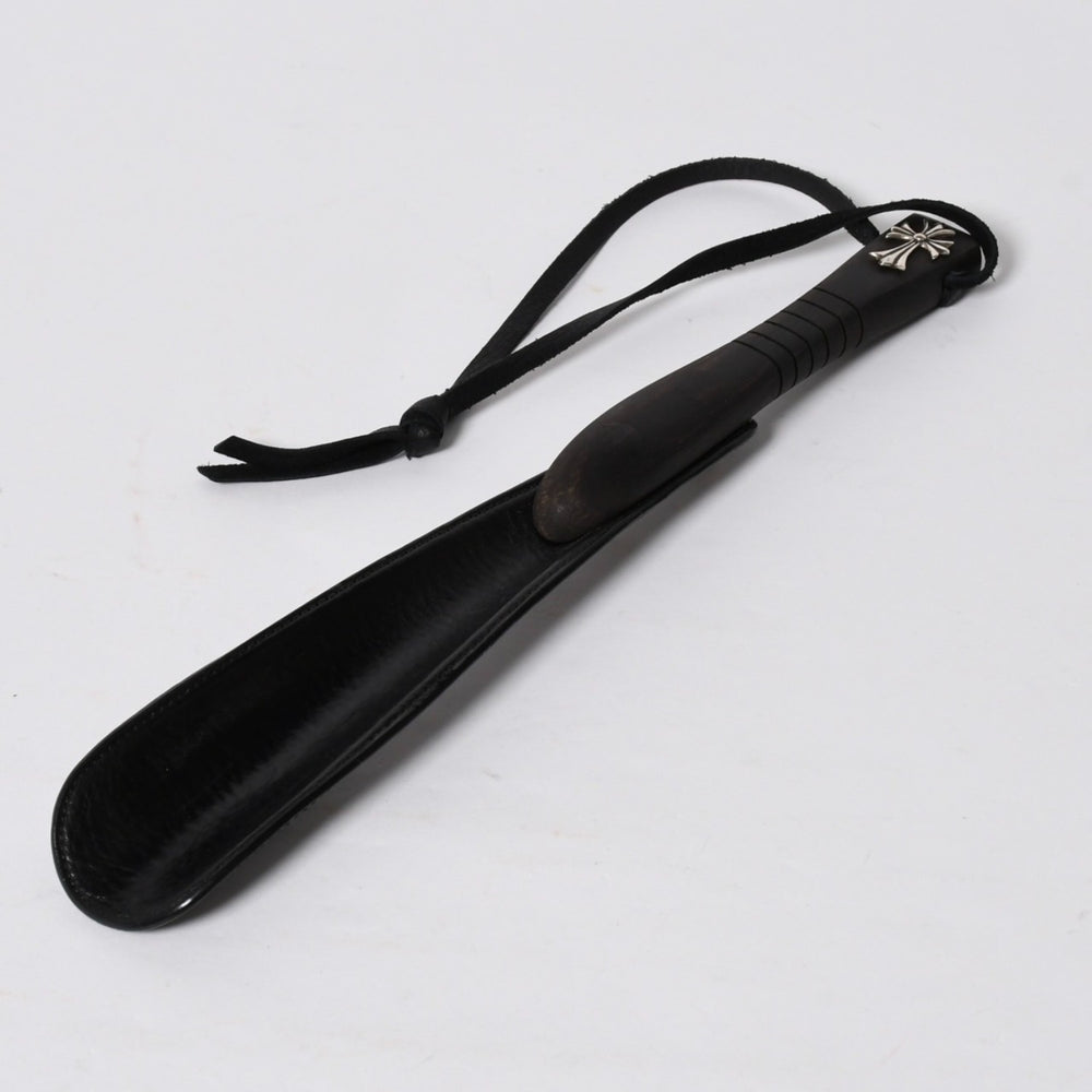 極美品 CHROME HEARTS クロムハーツ SHOE HORN W/EBONY シューホーン 靴ベラ CHクロス エボニーウッド シルバー925 中古 4a009222