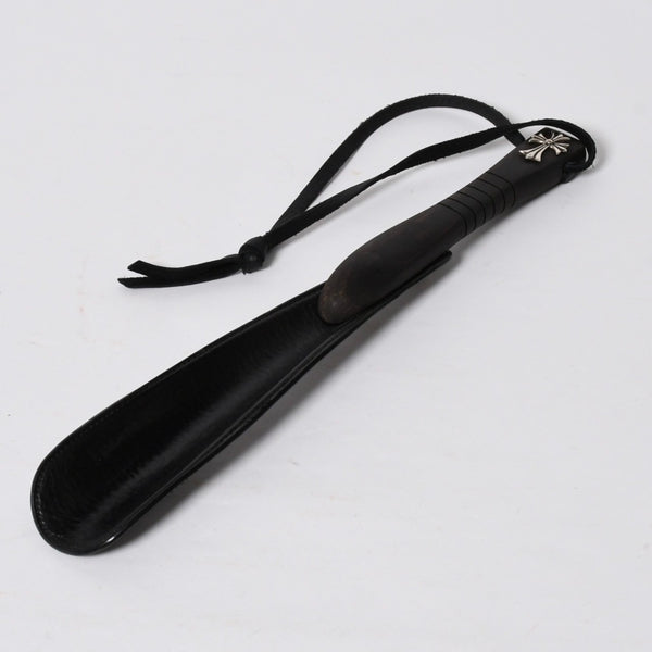 極美品 CHROME HEARTS クロムハーツ SHOE HORN W/EBONY シューホーン 靴ベラ CHクロス エボニーウッド シルバー925 中古 4a009222