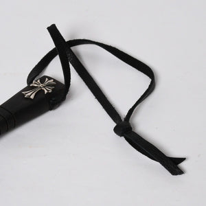 極美品 CHROME HEARTS クロムハーツ SHOE HORN W/EBONY シューホーン 靴ベラ CHクロス エボニーウッド シルバー925 中古 4a009222
