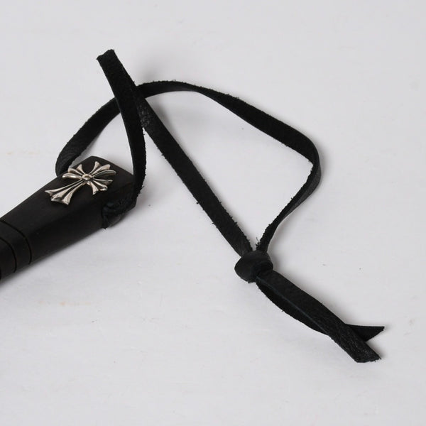 極美品 CHROME HEARTS クロムハーツ SHOE HORN W/EBONY シューホーン 靴ベラ CHクロス エボニーウッド シルバー925 中古 4a009222