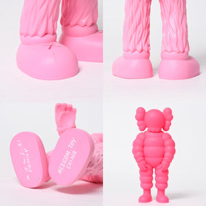 極美品 KAWS カウズ MEDICOMTOY カウズファミリー メディコムトイ フィギア アート ピンク グレー 中古 4a009296