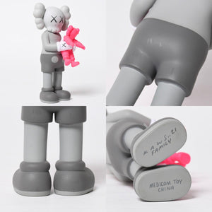 極美品 KAWS カウズ MEDICOMTOY カウズファミリー メディコムトイ フィギア アート ピンク グレー 中古 4a009296