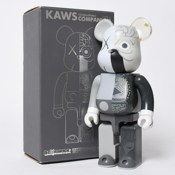 KAWS BE@RBRIK Gray COMPANION Human Anatomy Model 400% Original Fake Excellent Condition Used 4a009304