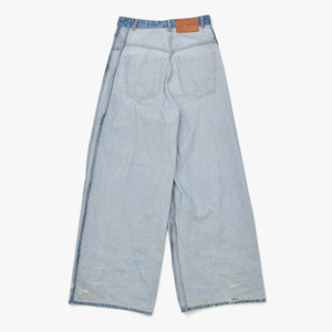 VETEMENTS ヴェトモン 23SS インサイドアウトパッチバギーデニムパンツ インディゴ UE63PA265N サイズS 美品 中古 4a009309