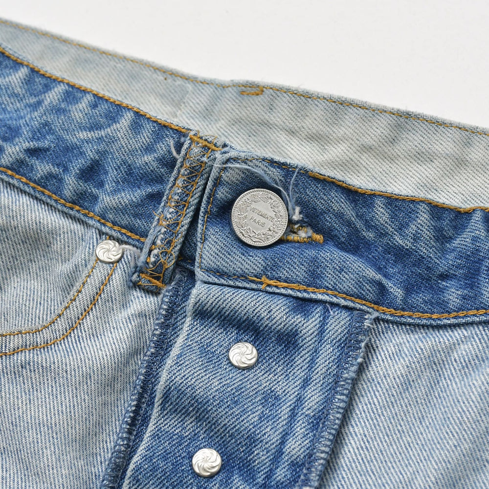 VETEMENTS 23SS Inside Out Patch Baggy Denim Pants Indigo UE63PA265N Size S Good Condition Used 4a009309