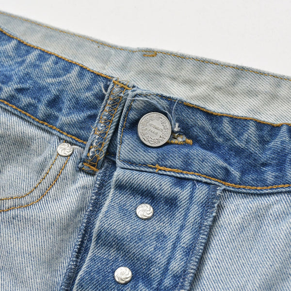 VETEMENTS ヴェトモン 23SS インサイドアウトパッチバギーデニムパンツ インディゴ UE63PA265N サイズS 美品 中古 4a009309