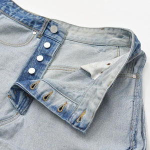 VETEMENTS ヴェトモン 23SS インサイドアウトパッチバギーデニムパンツ インディゴ UE63PA265N サイズS 美品 中古 4a009309
