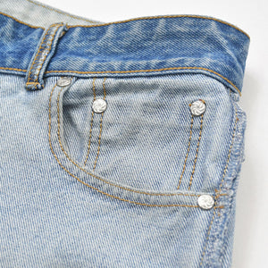 VETEMENTS ヴェトモン 23SS インサイドアウトパッチバギーデニムパンツ インディゴ UE63PA265N サイズS 美品 中古 4a009309