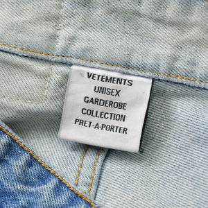 VETEMENTS ヴェトモン 23SS インサイドアウトパッチバギーデニムパンツ インディゴ UE63PA265N サイズS 美品 中古 4a009309