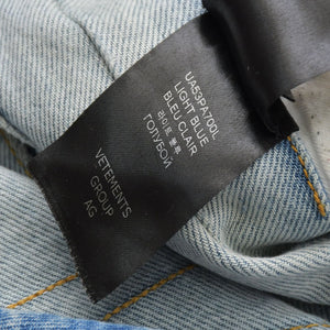 VETEMENTS ヴェトモン 23SS インサイドアウトパッチバギーデニムパンツ インディゴ UE63PA265N サイズS 美品 中古 4a009309