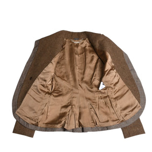 Very good condition Alexander McQueen Tweed jacket 168183 Size 40 Brown Herringbone Personal period Used 4a009314