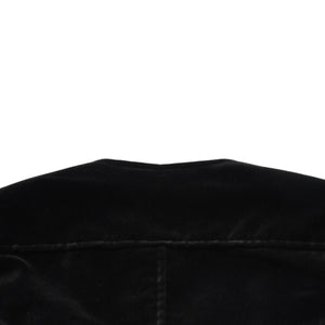 極美品 YVES SAINT LAURENT イヴサンローラン ベロアジャケット V58T コットン ブラック アンティークゴールド金具 サイズ36 中古 4a009335