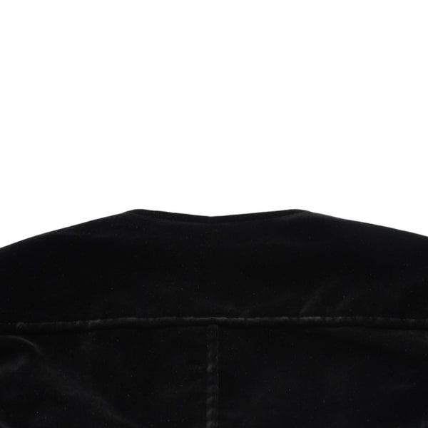 極美品 YVES SAINT LAURENT イヴサンローラン ベロアジャケット V58T コットン ブラック アンティークゴールド金具 サイズ36 中古 4a009335