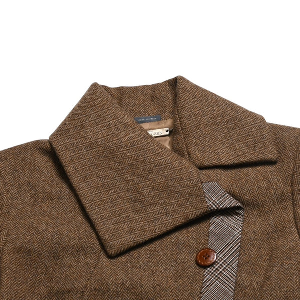 Very good condition Alexander McQueen Tweed jacket 168183 Size 40 Brown Herringbone Personal period Used 4a009314