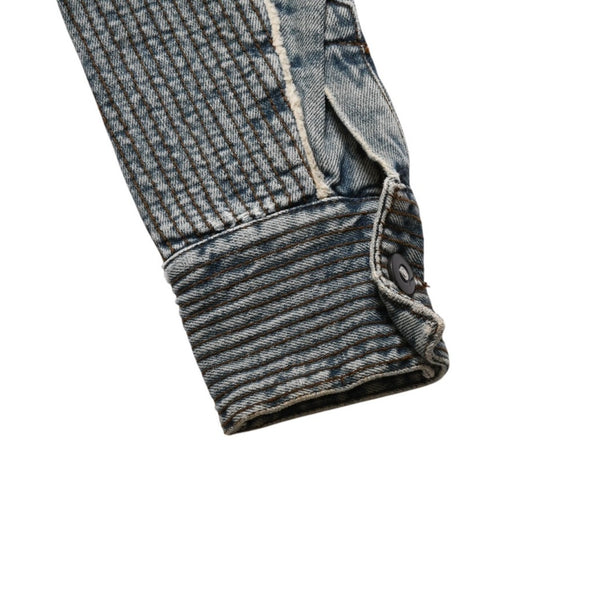 極美品 Alexander McQueen アレキサンダー マックイーン 02FW デニムジャケット 104044 サイズ38 ダブレット コルセット 中古 4a009316
