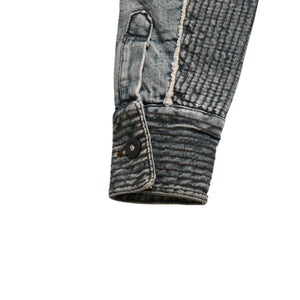 極美品 Alexander McQueen アレキサンダー マックイーン 02FW デニムジャケット 104044 サイズ38 ダブレット コルセット 中古 4a009316