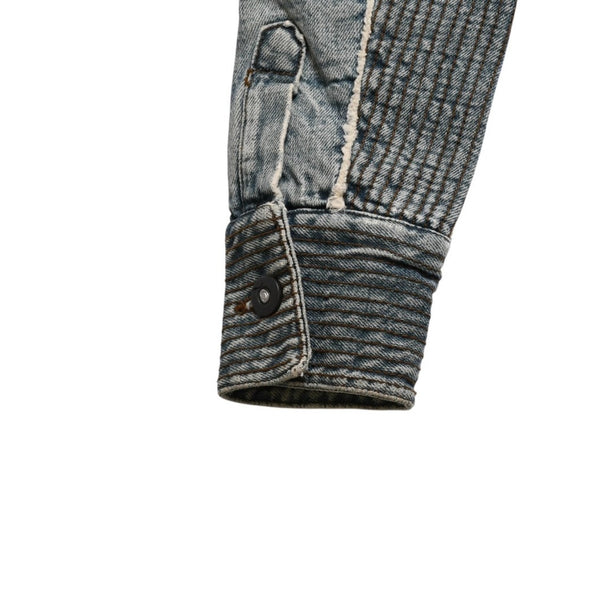 極美品 Alexander McQueen アレキサンダー マックイーン 02FW デニムジャケット 104044 サイズ38 ダブレット コルセット 中古 4a009316