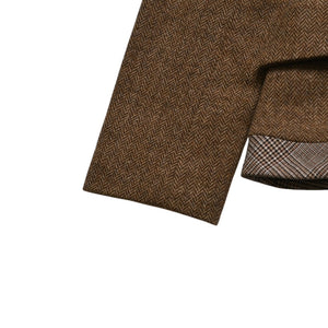 Very good condition Alexander McQueen Tweed jacket 168183 Size 40 Brown Herringbone Personal period Used 4a009314