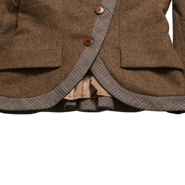 Very good condition Alexander McQueen Tweed jacket 168183 Size 40 Brown Herringbone Personal period Used 4a009314