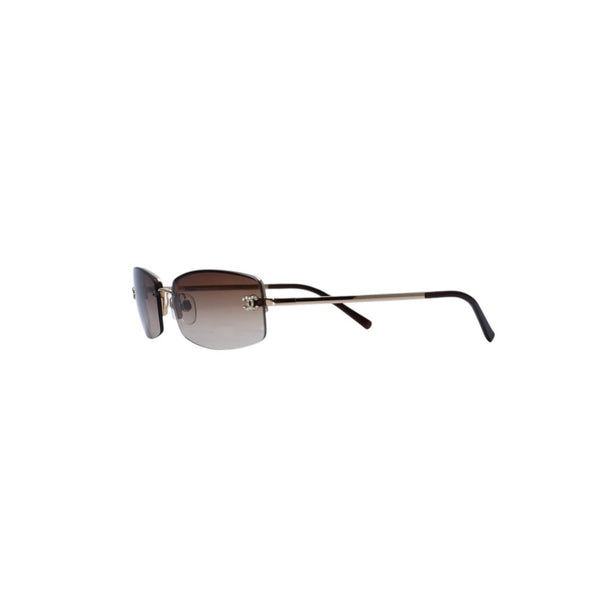 極美品 CHANEL シャネル リムレス サングラス アイウェア 4093-B c.125/13 サイズ59□16 130 ココマーク ブラウン 中古 4a001584