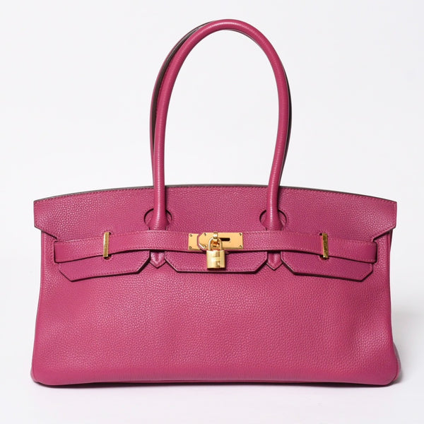 HERMES エルメス ショルダーバーキン42 トリヨンクレマンス ハンドバッグ ◻︎P刻印 ゴルチェ期 ローズパープル ゴールド金具 美品 中古 4a009723