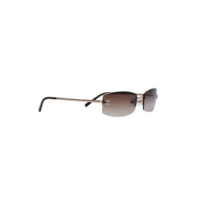 極美品 CHANEL シャネル リムレス サングラス アイウェア 4093-B c.125/13 サイズ59□16 130 ココマーク ブラウン 中古 4a001584