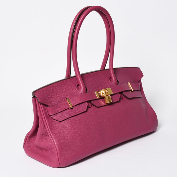 HERMES エルメス ショルダーバーキン42 トリヨンクレマンス ハンドバッグ ◻︎P刻印 ゴルチェ期 ローズパープル ゴールド金具 美品 中古 4a009723