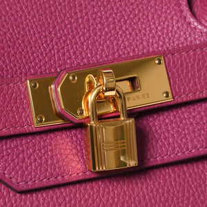 HERMES エルメス ショルダーバーキン42 トリヨンクレマンス ハンドバッグ ◻︎P刻印 ゴルチェ期 ローズパープル ゴールド金具 美品 中古 4a009723