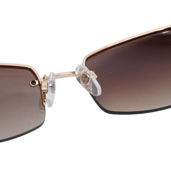 極美品 CHANEL シャネル リムレス サングラス アイウェア 4093-B c.125/13 サイズ59□16 130 ココマーク ブラウン 中古 4a001584