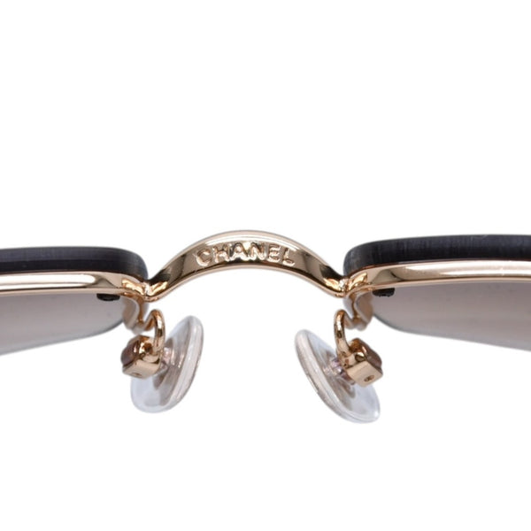 極美品 CHANEL シャネル リムレス サングラス アイウェア 4093-B c.125/13 サイズ59□16 130 ココマーク ブラウン 中古 4a001584