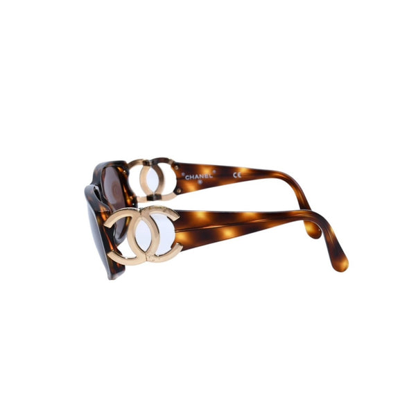 CHANEL シャネル ヴィンテージサングラス ベッコウ柄 ブラウン ゴールド 02461 91235 ココマーク 良品 中古 4a001575