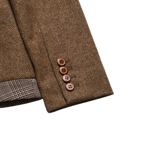 Very good condition Alexander McQueen Tweed jacket 168183 Size 40 Brown Herringbone Personal period Used 4a009314
