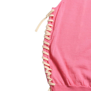 Very Good Condition COMME des GARCONS Knit Vest GO-N003 AD2005 One Size Lace Up Wool Pink Used 4a009321